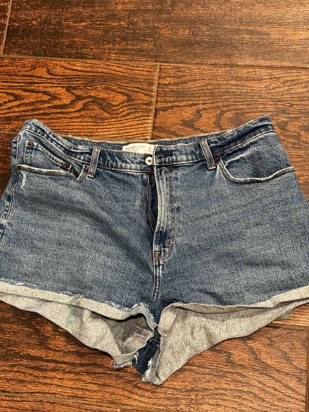 Abercrombie & Fitch Medium Blue Denim Cutoff Shorts